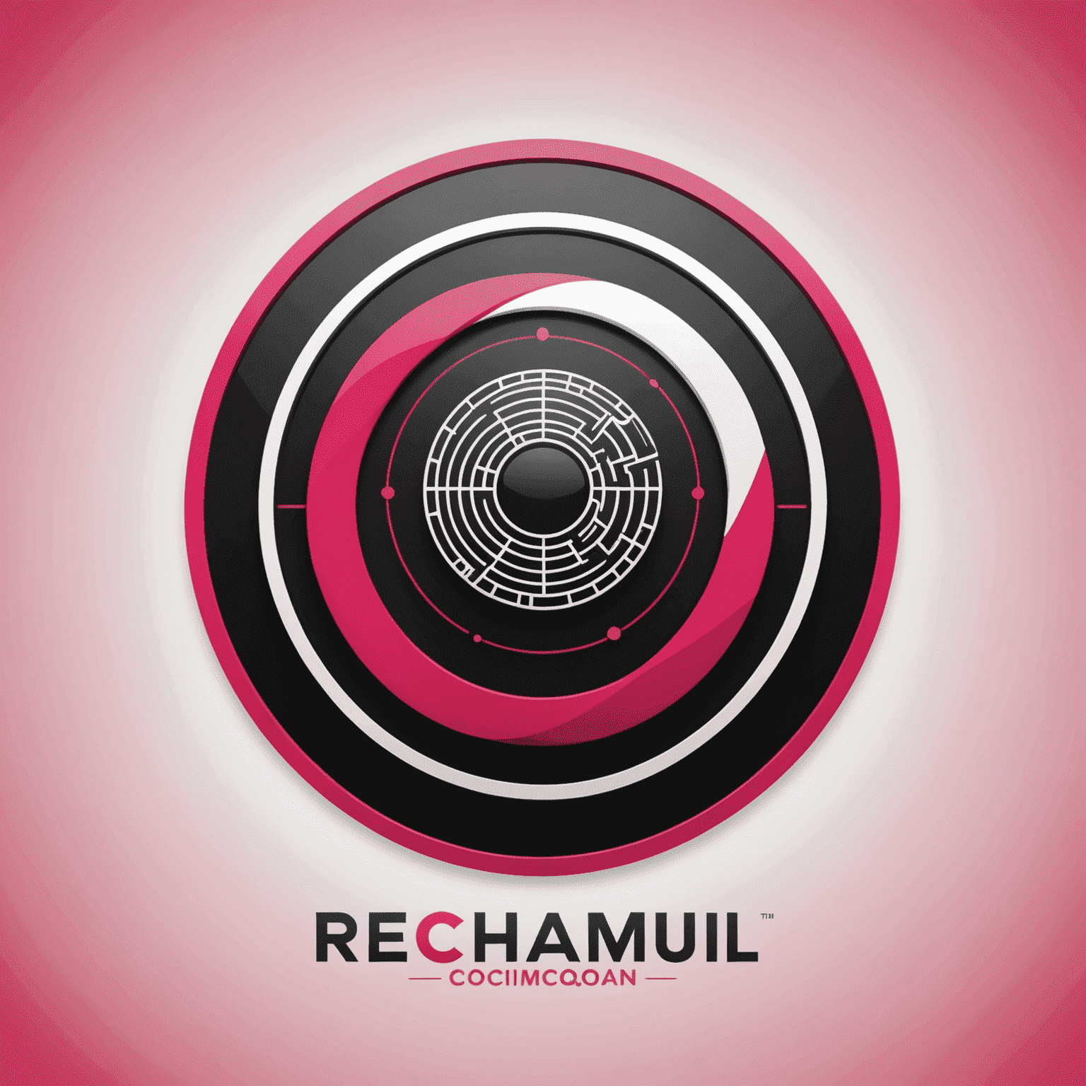شعار rechaquli_com يظهر تصميمًا حديثًا يجمع بين الأحمر والوردي والأسود والأبيض، ويعكس مفهوم الاتصالات المتنقلة في الإمارات العربية المتحدة